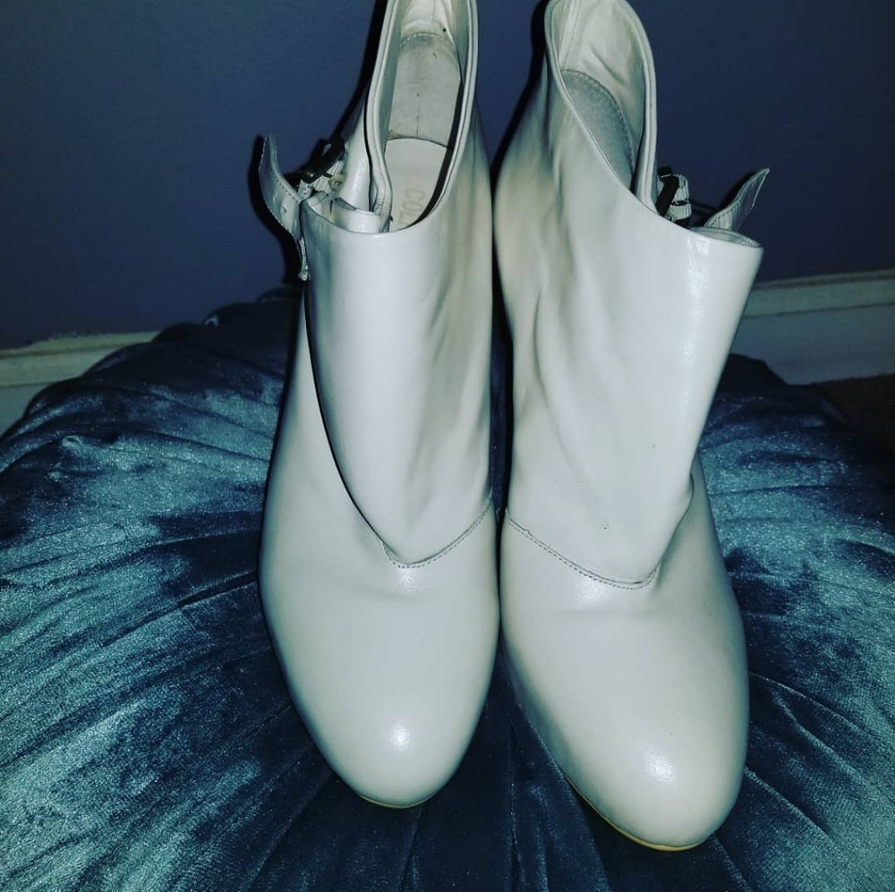 Cream Buckle Bootie